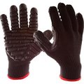 Impacto Protective Products Impacto Blackmaxx Lrg Vibration Reducing Glove, Elastic Knit, Flexible Coated Pad On Palm & Fingers VI473240